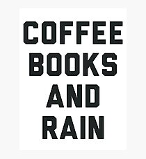 Coffee Books and Rain Photographic Print