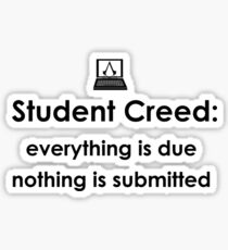 Student Creed (Black) Sticker