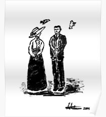 Nikola Tesla and Lady Poster