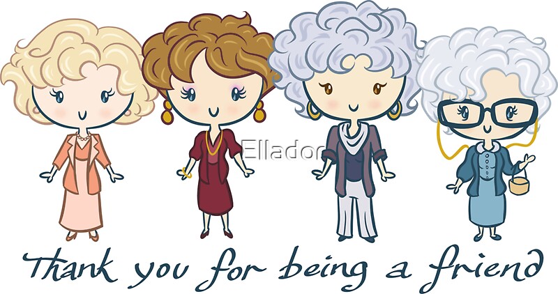 "thank you for being a friend" Stickers by Ellador | Redbubble