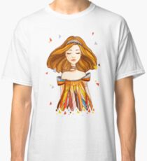 Girl in feather dress Classic T-Shirt