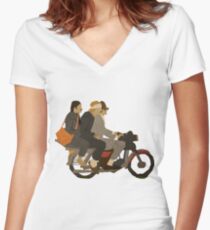 Motorcycle Women's Fitted V-Neck T-Shirt