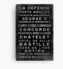 Paris Metro Subway Sign Art Canvas Print