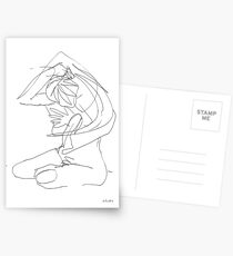 Nude Woman Drawing 8 Postcards