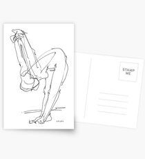Nude Woman Drawing 9 Postcards
