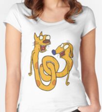 CatDawg - Coloured Women's Fitted Scoop T-Shirt