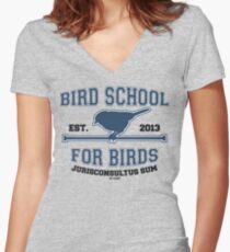 Bird School for Birds Women's Fitted V-Neck T-Shirt