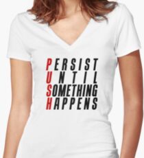 P U S H Women's Fitted V-Neck T-Shirt