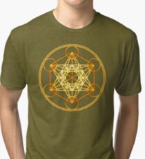 Metatrons Cube, Flower of life, Sacred Geometry Tri-blend T-Shirt