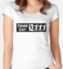ZOMBIE EXIT SIGN by Zombie Ghetto Women's Fitted Scoop T-Shirt