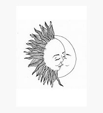 Sun and moon Photographic Print