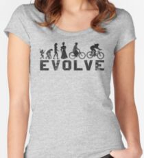 Bike Vintage Women's Evolution of Cycling Evolve Women's Fitted Scoop T-Shirt