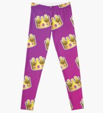 Crown Emoji Pattern Pink and Purple Leggings