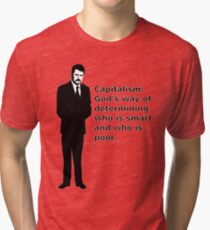"Swanson, capitalism - quote" Tri-blend T-Shirt