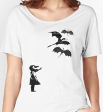 Camiseta ancha para mujer Los dragones serán dragones