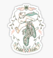 Motocross-Stitch Kitteh Sticker