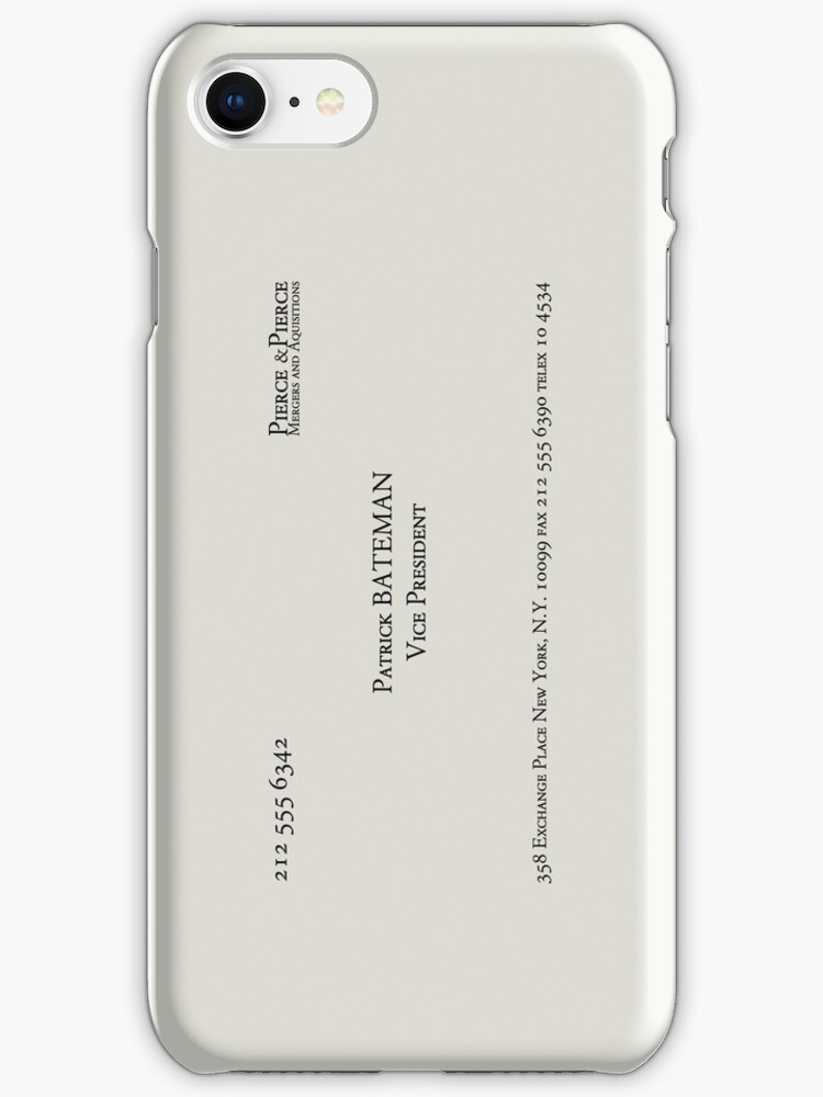 "Patrick Bateman Business Card" IPhone Cases & Skins By