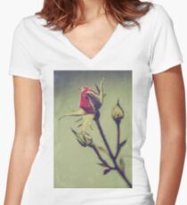 Blushing Bud Women's Fitted V-Neck T-Shirt