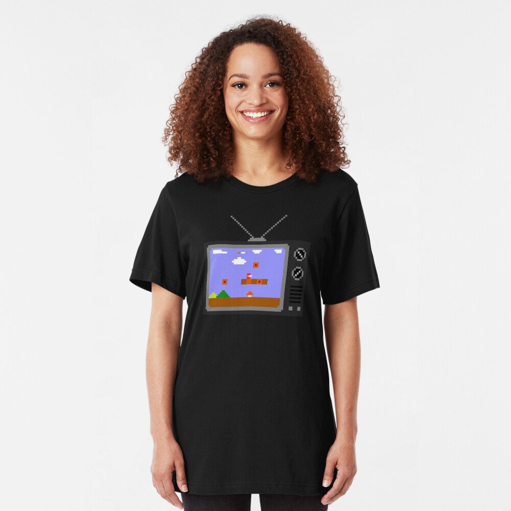 8-Bit Retro TV Slim Fit T-Shirt