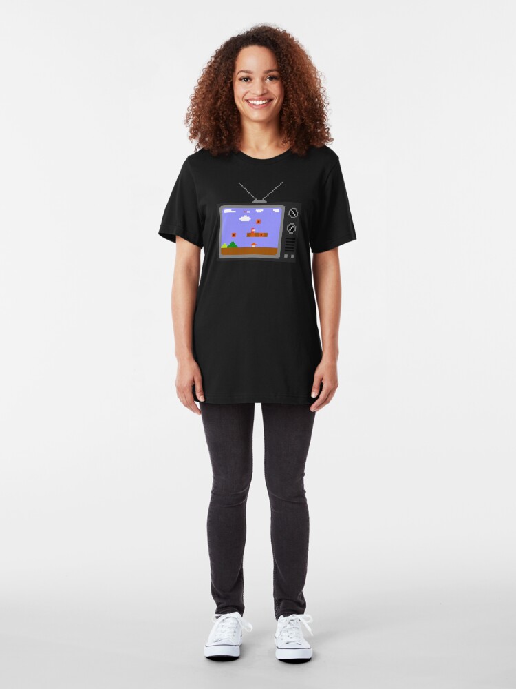 Alternate view of 8-Bit Retro TV Slim Fit T-Shirt