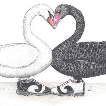 Artwork thumbnail, Swans in fluevogs by JimsBirds