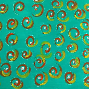 Artwork thumbnail, Abstract Painting-“Keep It Simple”-Swirls & Dots by Matlgirl