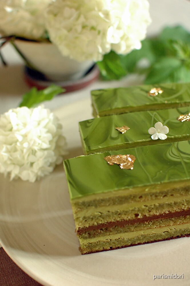 Gateau Opera Au The Vert Matcha La Verdure By Parismidori Redbubble