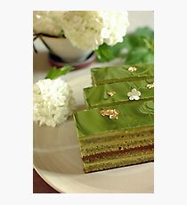 Gâteau Opéra au thé vert Matcha La verdure Photographic Print