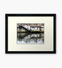 Manchester Canal Reflection Street Art Graffiti Framed Print