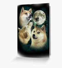 3 Moon Doges Greeting Card