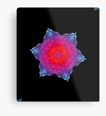 Neon Snowflake Metal Print