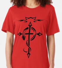 Black Fullmetal Alchemist Flamel Slim Fit T-Shirt