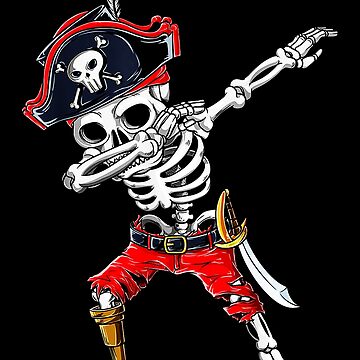 Dabbing Crypto Skeleton Pirate T-shirt Design Vector Download