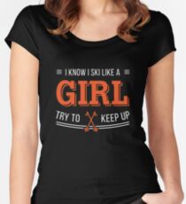 Ski like a girl shirt Women's Fitted Scoop T-Shirt