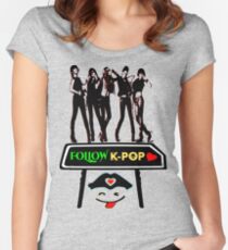 ♥♫Follow K-Pop Splendiferous K-Pop Clothing & Phone/iPad/Tablet/Laptop Cases & Stickers & Bags & Home Decor & Stationary♪♥ Women's Fitted Scoop T-Shirt