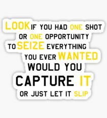 EMINEM MOTIVATIONNAL SHIRT BLACK&YELLOW Sticker