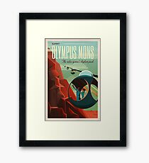 THE VOLCANO OF MARS - Olympus Mons | Space | X | Retro | Vintage | Futurism | Sci-Fi Framed Print