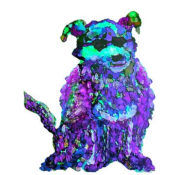 Artwork thumbnail, Cool Dog Purple Abstract  by HappigalArt