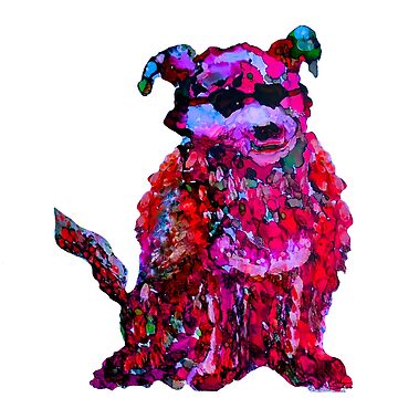 Artwork thumbnail, Cool Dog Red Abstract  by HappigalArt