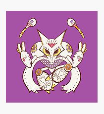 Alakazam Pokemuerto | Pokemon & Day of The Dead Mashup Photographic Print