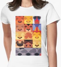 Minimalist Lion King Icons Women's Fitted T-Shirt