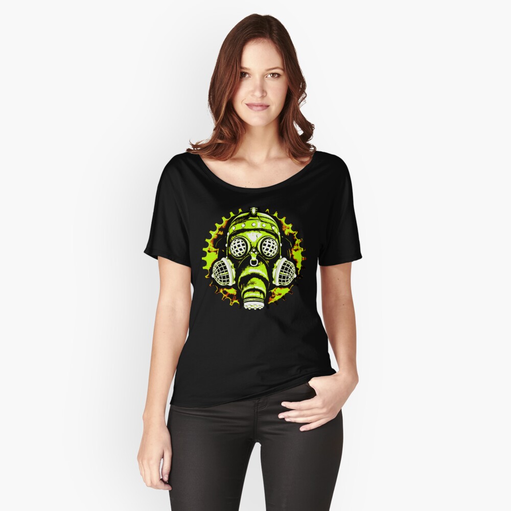 Steampunk / Cyberpunk Gas Mask Posterized Version Relaxed Fit T-Shirt