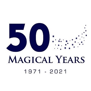 Artwork thumbnail, 50 Magical Years - Stars (Blue Text) by 1923mainstreet