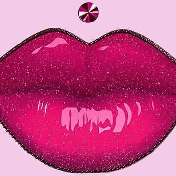 Lips piercing with pastel makeup pout - rainbow Art Board Print