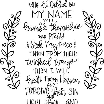 Artwork thumbnail, hand lettered scripture art - 2 Chronicles 7:14 by SweetToTheSoul