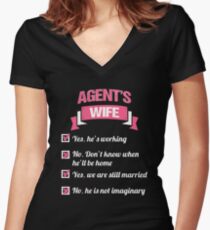 AGENT'S WIFE Women's Fitted V-Neck T-Shirt