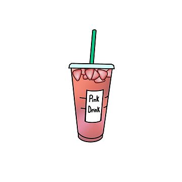 StarBucks Pink Drink Sticker by Lit-Merchandise, Redbubble
