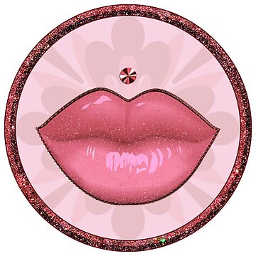 Lips piercing with pastel makeup pout - rainbow Art Board Print