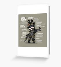 AIRSOFT ANATOMY (white writing) Greeting Card