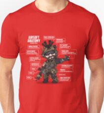 AIRSOFT ANATOMY (white writing) Unisex T-Shirt